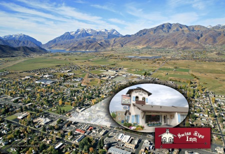 A look at the Swiss Alps Inn coming from the South from Highway 40 or Provo